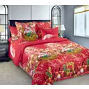 Пододеяльник Home Mercury Новый год 24037, 220x240 см, перкаль, цвет красный