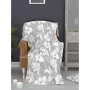 Плед Homepick из флиса с принтом 799 Серый, белый, 140x200 см