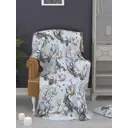 Плед Homepick из флиса с принтом Голубой, белый, коричневый 801, 140x200 см