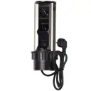 Розетка выдвижная двойная встраиваемая Navako Solo 12001 вертикальная 2 USB цвет серый