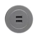 Розетка выдвижная встраиваемая Navako Element 12031 вертикальная 2 USB цвет серый