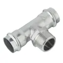 Тройник комбинированный Zeissler 28x3/4"x28 мм НР-ВПр нержавеющая сталь