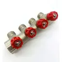 Коллектор Vieir на 4 выхода 1"x3/4" латунь евроконус