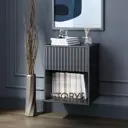 Консоль подвесная Storys Линда 40x48x33 см ЛДСП цвет черный