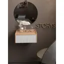 Консоль с бортиком Storys Сити 40x18x34 см 1 ящик ЛДСП цвет белый/дуб сонома