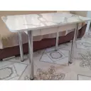 Обеденный стол Долорес 100x100 см ЛДСП цвет белый мрамор