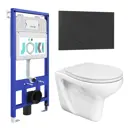 Комплект Инсталляция JK01150 Кнопка JK023543BM черный Flumen JK9011046 белый унитаз