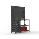 Стол-верстак c одной тумбой Metalex 111839 950х1200х400 мм, максимальная нагрузка до 260 кг, с комплектом аксессуаров