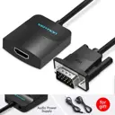 Мультимедиа конвертер Vention VGA с аудио - HDMI гибкий черный ACNBB