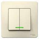 Выключатель встраиваемый Schneider Electric Blanca 2 клавиши 6А с подсветкой цвет молочный 2 шт.