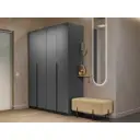 Шкаф распашной Мебельная компания е1 LCK_GR_SH_800_DM 162x220x52.5 см ЛДСП цвет серый диамант