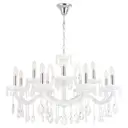 Люстра подвесная Crystal Lux Blanca re sp12 12 ламп 28 м² цвет хром/белый