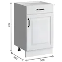 Напольный шкаф с 1 ящиком Bvmebel Romeo 50x82x47 см фасад МДФ цвет белый дуб