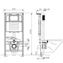 Инсталляция Teymi Aina 52 T70011 с клавишей Aina хром глянцевый T70012CH и унитаз подвесной ADT 52x37 микролифт серый матовый, квадрат