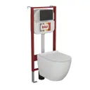 Комплект Bauedge Hotel3 6 в 1: рамная инсталляция Neo 45, унитаз подвесной безободковый торнадо Bau Hurricane, сиденье дюропласт микролифт