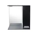 Зеркальный шкаф ОЛИМПИЯ Панда 60 с подсветкой черный правое открывание