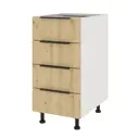 Кухонный модуль напольный Beneli COLOR Дуб дикий/Белый с 4 ящиками 40х57.6х82 см 1шт.