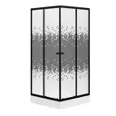 Душевой уголок BAUEDGE Stil квадратный с поддоном 90x90x195см прозрачное закаленное стекло с черным рисунком черный матовый профиль