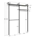 Гардеробная Юпитер 83x220x50 см цвет черный