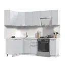 Кухонный гарнитур угловой Стендмебель Бетоны 170x217x60 см ЛДСП цвет бетон снежный
