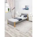 Кровать Solarius Мишка орто основание 100 x 80 x 210 см дерево цвет светло-серый;лакированный