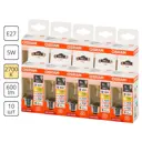 Набор ламп Osram Filament 4058075684881 E27 220-240 В 5 Вт свеча 600 Лм желтый свет 10 шт