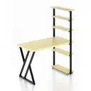 Стол Solarius loft с 5 полками столешница 40 мм 60x145x90 см черные металлические Z-образные ножки сосна цвет ванильный