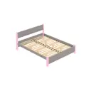 Кровать Solarius Мишка орто основание 130x80x210см дерево цвет светло-серый/розовый