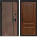 Входная дверь Лабиринт Кармина левый 205x88см цвет орех американский с патиной/орех бренди с панелью П03