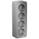 Розетка накладная четверная Systeme Electric BlancaBLNRA011413 с заземлением цвет алюминий