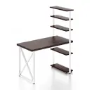 Стол Solarius loft с 5 полками столешница 40 мм 80x145x110 см крестообразные ножки сосна цвет венге