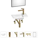 Мини-раковина для ванной или туалета Wellsee WC Area 202011879 комплект для санузла