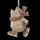 Елочная игрушка Erichkrause Ежик на коньках 7 см x 2.5 см бежевый