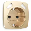 Накладка для розетки с заземлением и со шторками 2USB A+A Ambrella volt Omega OP6090 цвет шампань