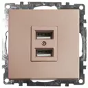 Розетка USB встраиваемая Stekker Катрин 39602 цвет шампань