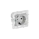 Розетка встраиваемая Iek Skandy SK-R14-16-U14-018-K23 с заземлением и шторками USB цвет серебряный