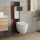Комплект Bauedge E458103-BL0007-E00115 6 в 1: инсталляция Ideal, унитаз безободковый Dream 53.5, быстросъемное сиденье микролифт, кнопка Round, черная