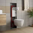 Комплект BAUEDGE Rak80000-BX0007-RAK80010 6 в 1: инсталляция KLUDI RAK80000 с клавишей смыва хром, унитаз безободковый Myth Italy 53.5x34 сиденье