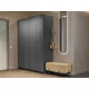 Шкаф распашной Мебельная компания е1 LCKS2_GR_2SH_M1_1600_DM 162x220x52.5 см серый диамант ЛДСП