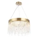 Люстра подвесная Crystal lux Aqua sp9 9 ламп 17 м² цвет латунь