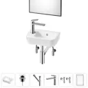 Раковина Lavinia boho one 20217337R 37см цвет раковина 6 в 1: донный клапан, сифон, смеситель, вентили, зеркало