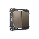 Выключатель проходной встраиваемый Ambrella volt Omega MO633020 2 клавиши цвет темная бронза матовый