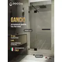 Душевая дверь Doccia GLASS100pd/BR/6BL 100см эффект стекла прозрачное закаленное стекло распашной