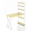 Стол Solarius loft с 5 полками столешница 40 мм 80x145x140 см белые металлические Z-образные ножки сосна цвет ванильный