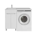 Тумба с раковиной RUVANN LOVANA 50 раковина Персона 110 левая в ванную напольная цвет белый