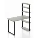 Стол Solarius loft 5 полок столешница 40 мм 80x145x140 см черные металлические ножки сосна цвет платиновый