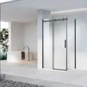 Душевой уголок Vincea Como-N VSR-4CN9016CLB прямоугольный 160x90см черный профиль эффект стекла прозрачное закаленное стекло