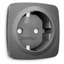 Накладка для розетки с заземлением Ambrella volt Omega OP6560 цвет антрацит серый