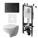 Инсталляция с унитазом Damixa Elder DX17.IS30238.1700 безободковый, сиденье микролифт, клавиша Prime M черный матовый