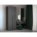 Шкаф распашной Мебельная компания е1 LCK_G_SH_M1_800_DM 81x220x52.5 см ЛДСП цвет серый диамант